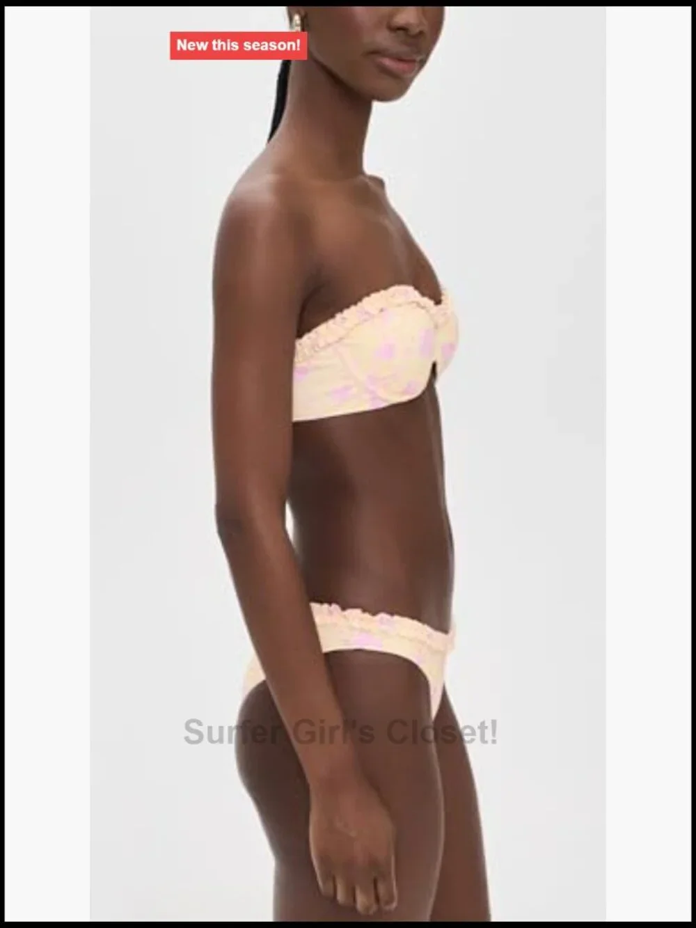 Ruffled Bralette Bikini Set with Padded Underwire Cups